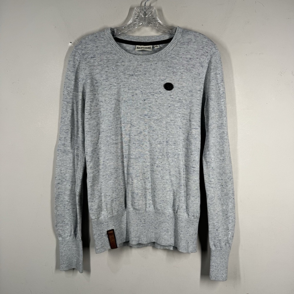 Naketano Pullover Sweater Women's Fitted Sz XL Flecked Multicolor Gray